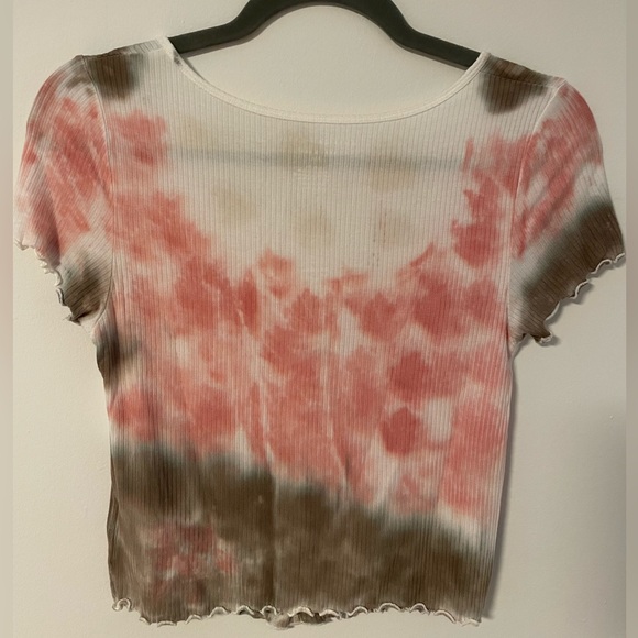 Tie Dye Button Up Scoopneck Top - Picture 4 of 7
